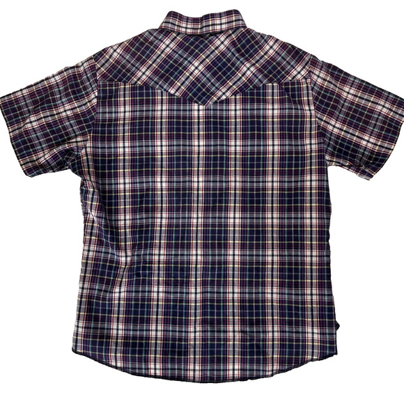 Wrangler Pearl Snap Shirt Mens XL Plaid Button Up Western Rodeo Cowboy Country - Picture 2 of 6